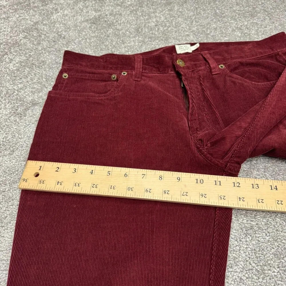 J.Crew Urban Slim Fit Corduroy Pants Mens 33x30 Maroon Red Cotton Flat Front